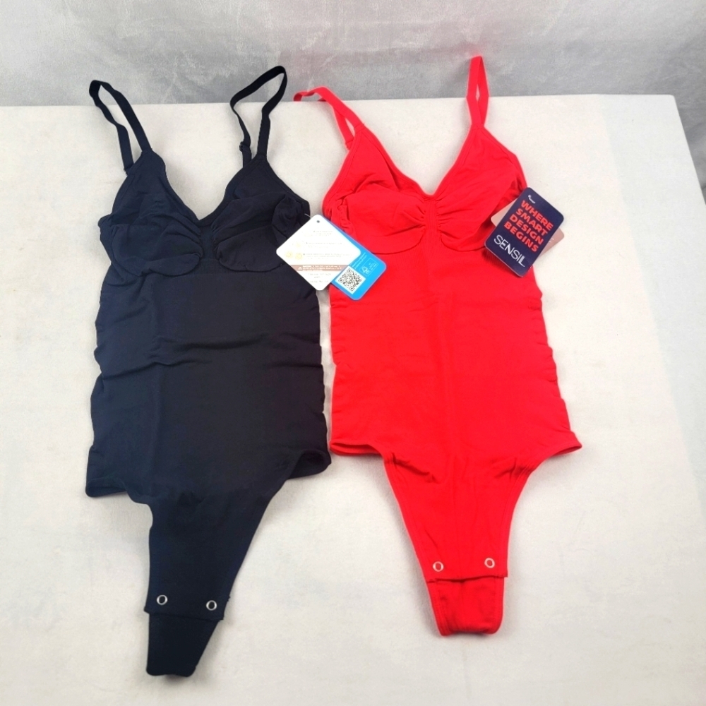 NWT Sensil slimming & smoothing body shaper bodysuit thong set of 2 XS/S I24